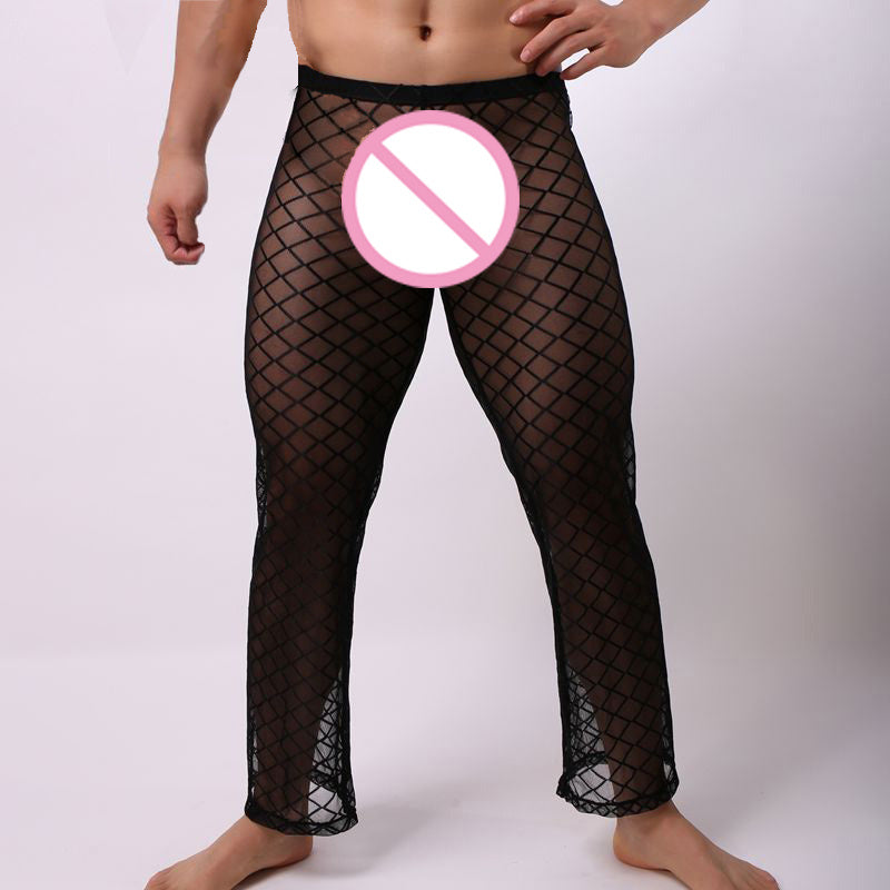 Men's Sexy Mesh Casual Trousers Home Pants