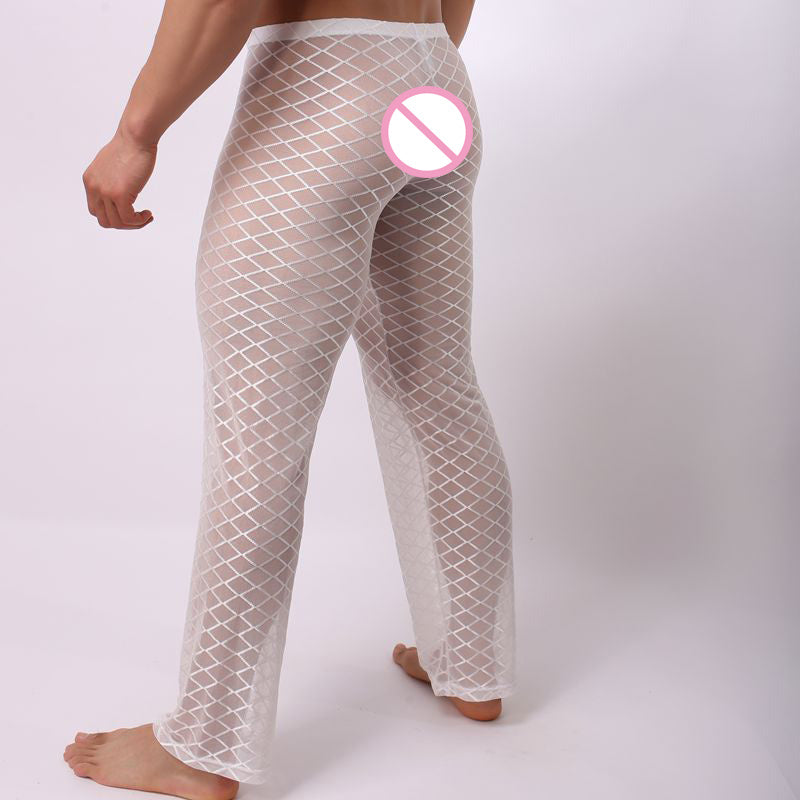 Men's Sexy Mesh Casual Trousers Home Pants