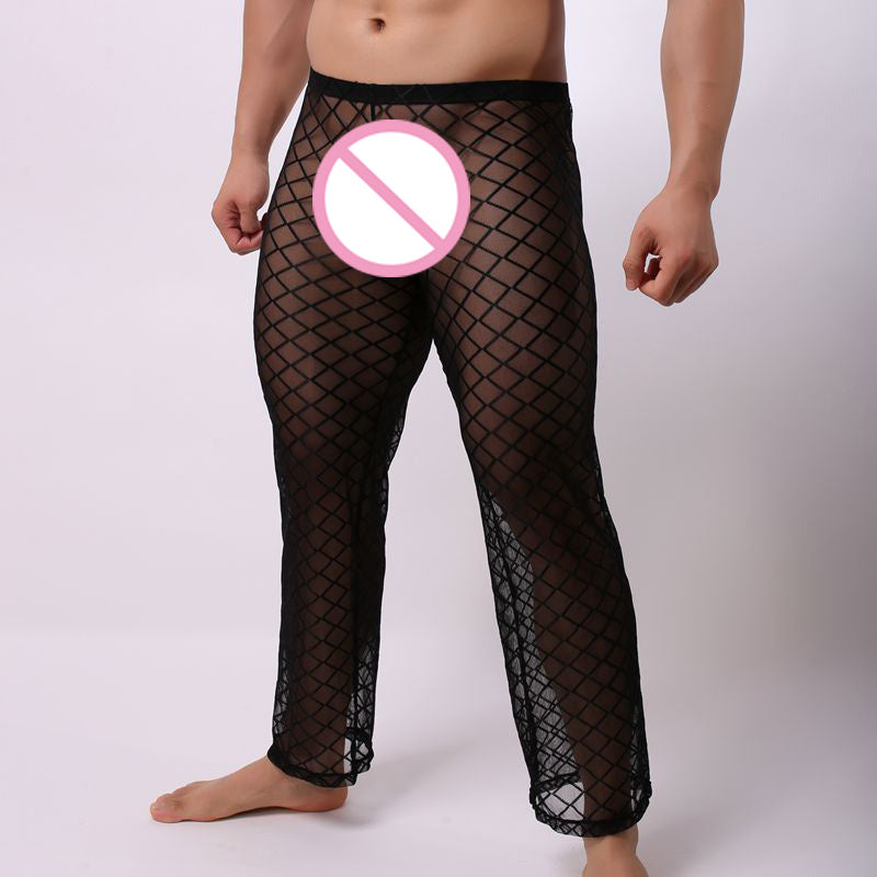 Men's Sexy Mesh Casual Trousers Home Pants
