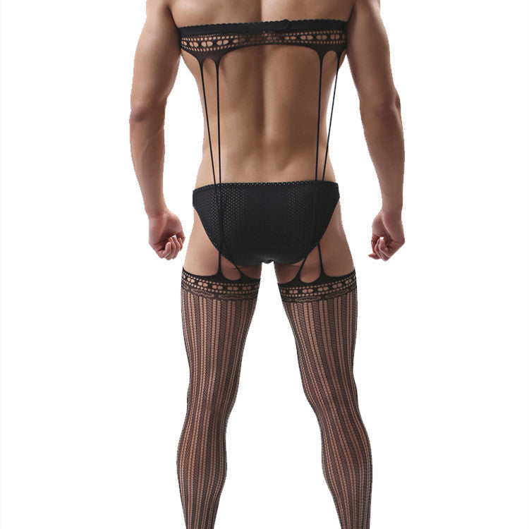 European And American Men's Hollow Garter Bottoming