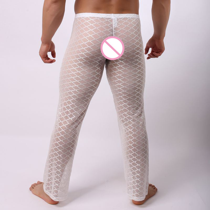 Men's Sexy Mesh Casual Trousers Home Pants