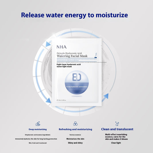 Eight-weight Hyaluronic Acid Mask Hydrating Moisturizing Firming Pores Fading Repair Brightening Skin Color Deep Moisturizing